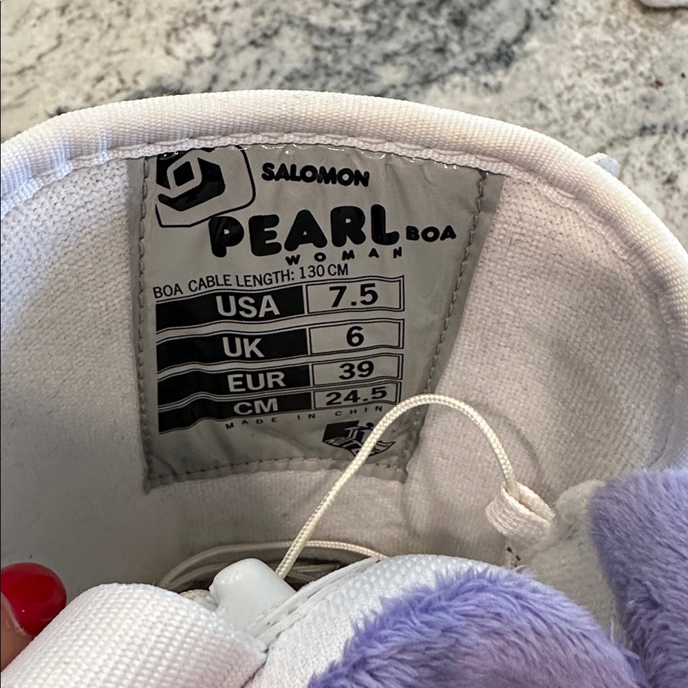 Salomon Pearl Boa Women's Snowboard Boots - White and Lavender - Picture 4 of 7